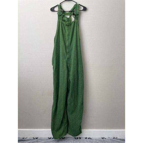 SOLD Free People We The Free Hunter Denim Overall in Spring Green Size Small - Picture 2 of 12